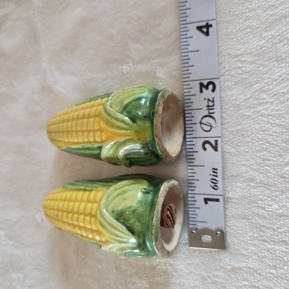 Vintage Japan Half Shucked Corn On the Cob Salt and Pepper Shakers Ceramic - Picture 6 of 8